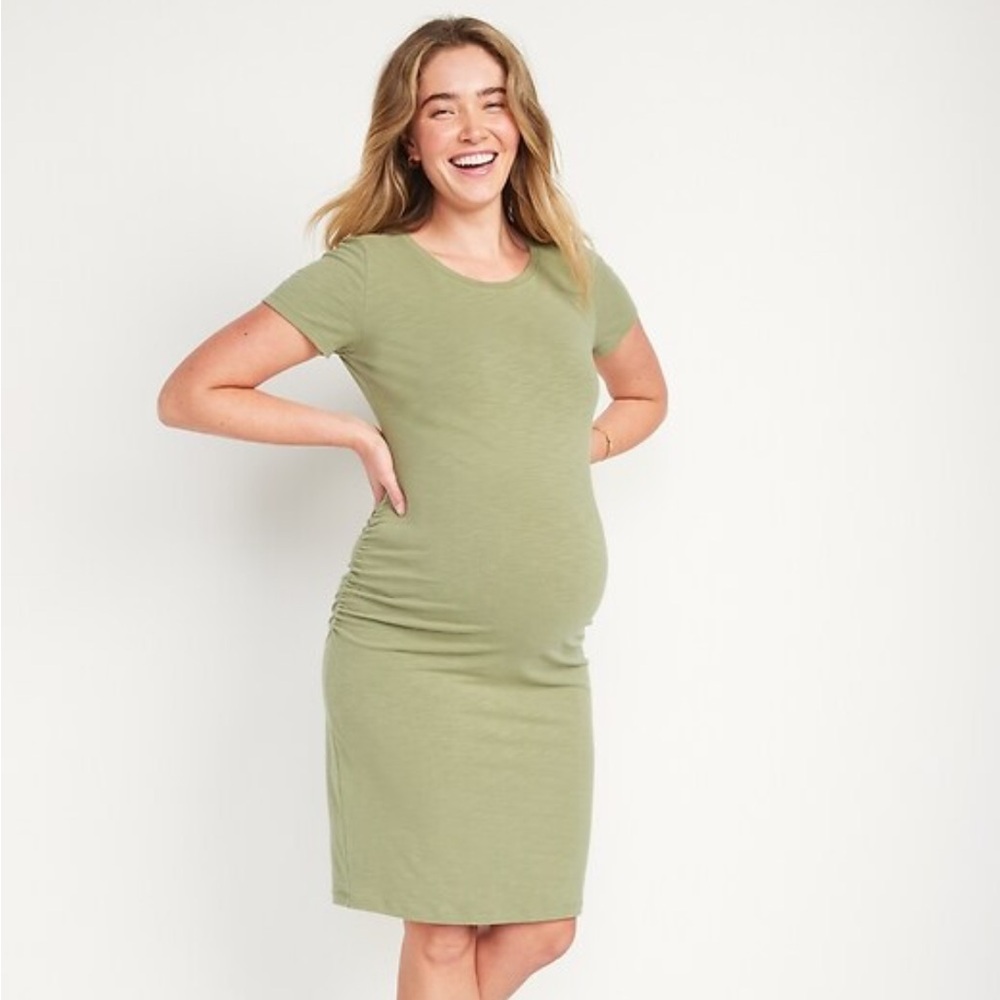 Old Navy green bodycon maternity dress in size medium